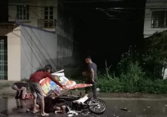 Hiện trường vụ tai nạn.