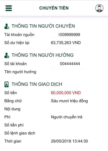 Hai số t&agrave;i khoản VIP giao dịch cho nhau.