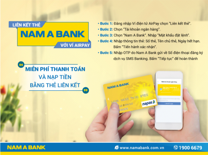 Việc li&ecirc;n kết t&agrave;i khoản kh&ocirc;ng chỉ gi&uacute;p kh&aacute;ch h&agrave;ng thuận tiện trong thanh to&aacute;n m&agrave; c&ograve;n c&oacute; cơ hội nhận được nhiều ưu đ&atilde;i hấp dẫn từ Nam A Bank v&agrave; AirPay.