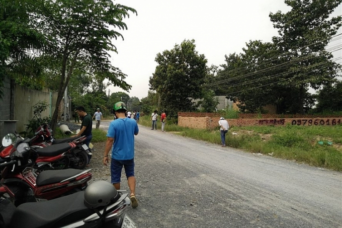 Hiện trường vụ nổ súng ở TP Biên Hòa (Ảnh: LĐ)