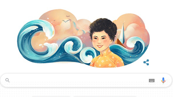Hình ảnh nữ sĩ Xuân Quỳnh trên trang chủ Google hôm nay