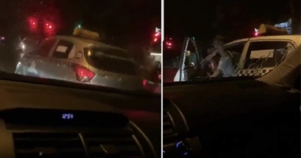 Tài xế taxi Thanh Nga hung hăng đòi đốt xe người dừng đèn đỏ