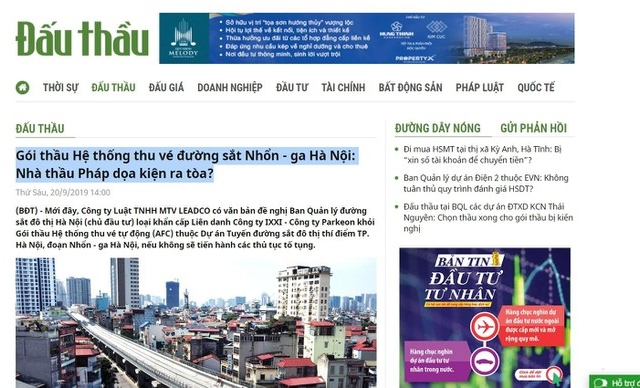 UBND TP. Hà Nội yêu cầu kiểm tra thông tin trên Báo Đấu thầu