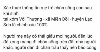 Thực hư thông tin mẹ chôn sống con sơ sinh ở Hòa Bình