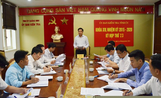 Ông Vũ Văn Diện, Chủ nhiệm Ủy ban Kiểm tra Tỉnh ủy Quảng Ninh, chủ trì Kỳ họp thứ 23, Ủy ban Kiểm tra Tỉnh ủy. (Nguồn: baoquangninh.com.vn) 