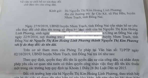 Khổ sở vì tên quá dài nhưng không được sửa!