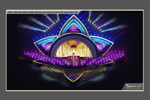 Phối cảnh sân khấu chung kết Hoa hậu Doanh nhân Việt Nam Toàn cầu 2020
