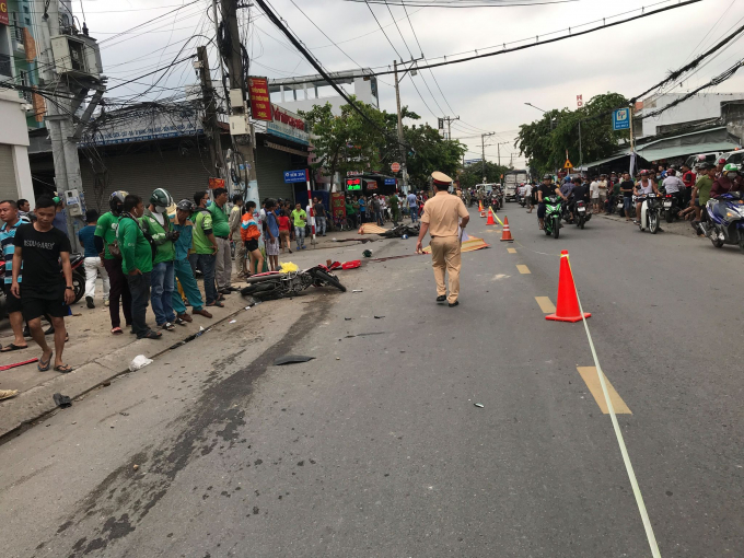 Hiện trường vụ tai nạn.