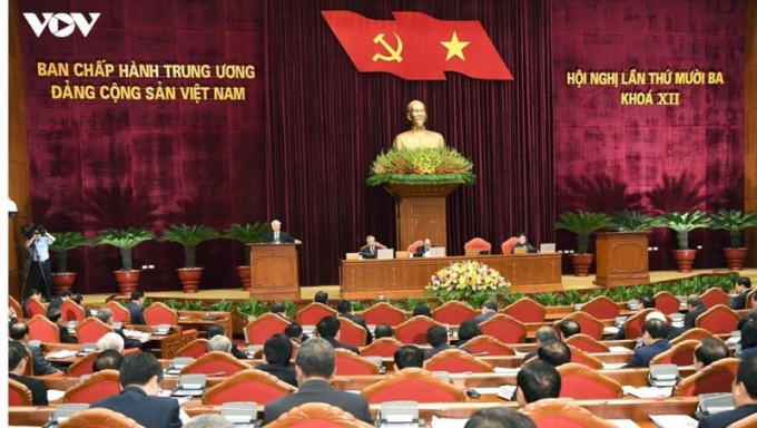 Bế mạc Hội nghị Trung ương 13 khóa XII. Ảnh: VOV