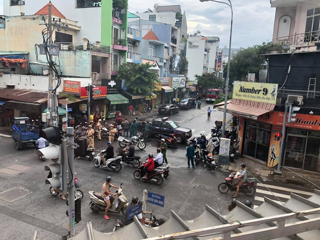 Các tuyến đường được phong tỏa phục vụ công tác điều tra vụ cướp tại phòng giao dịch ngân hàng