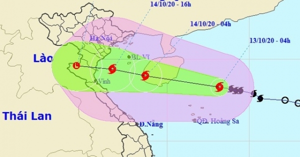 Bão số 7 đang di chuyển vào Vịnh Bắc Bộ