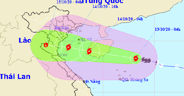 Bão số 7 hướng thẳng vào Bắc Bộ, Bắc Trung Bộ với sức gió giật cấp 11