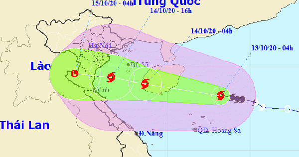 Bão số 7 hướng thẳng vào Bắc Bộ, Bắc Trung Bộ với sức gió giật cấp 11