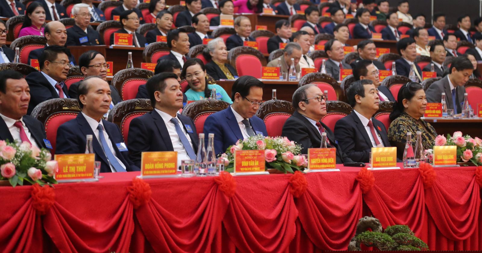 Quang cảnh Đại hội đại biểu Đảng bộ tỉnh Thái Bình lần thứ XX. Ảnh:  Thái Anh Linh/Cổng TTĐT tỉnh Thái Bình.