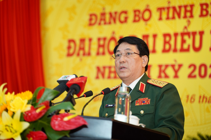 Đại tướng Lương Cường, Bí thư Ban Chấp hành Trung ương Đảng, Ủy viên Thường vụ Quân ủy Trung ương, Chủ nhiệm Tổng Cục Chính trị QĐND Việt Nam phát biểu chỉ đạo tại Đại hội.