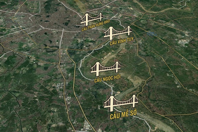 Nhiều cây cầu nghìn tỷ đồng ở Hà Nội sắp xây dựng giúp BĐS khu Đông trở thành điểm sáng của thị trường. Ảnh: Ngọc Diệp