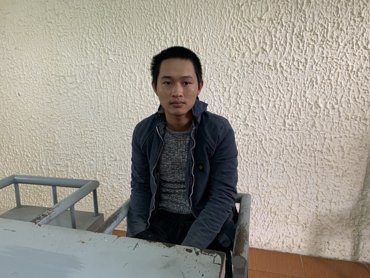 Đối tượng Nguyễn Kiên tại cơ quan Công an.