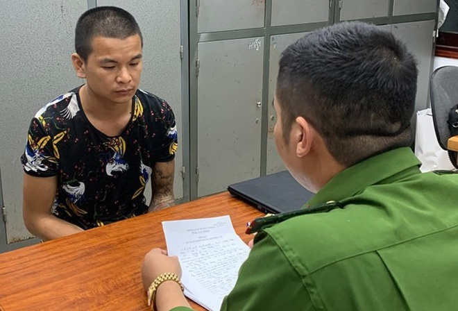 Đối tượng Khổng Quốc Anh tại cơ quan Công an..