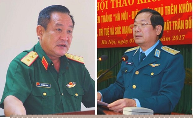 Trung tướng Võ Minh Lương (trái) và Thượng tướng Lê Huy Vịnh
