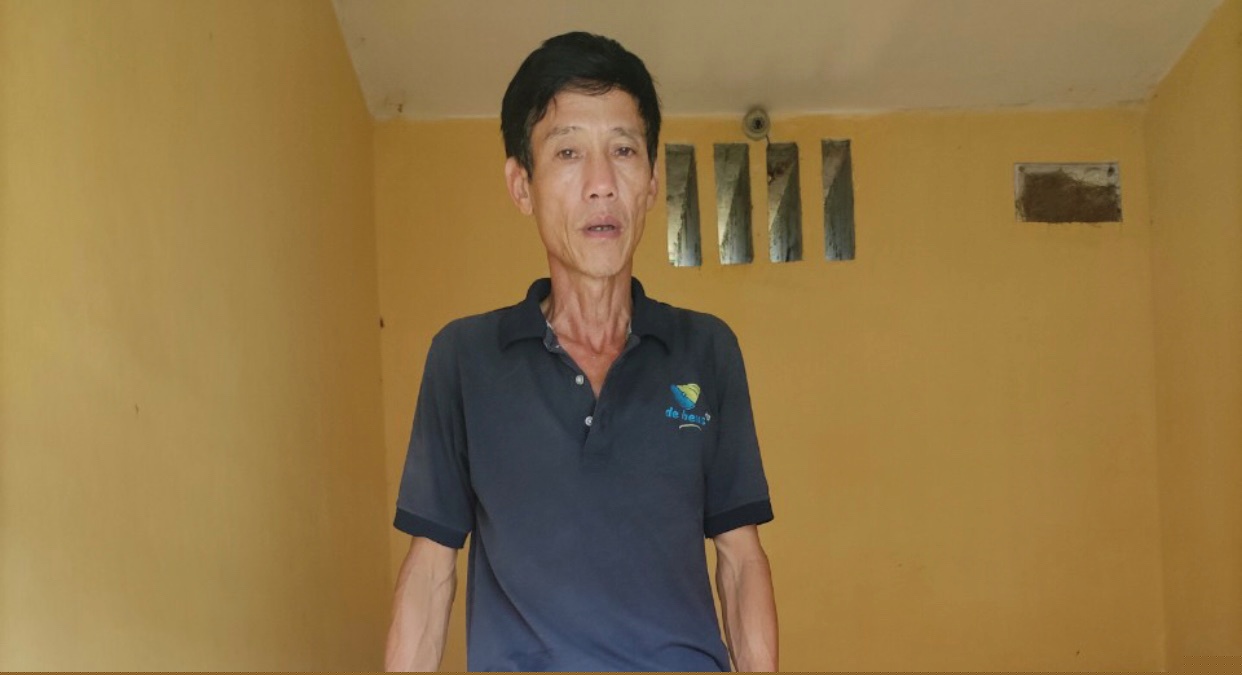 Đối tượng Thân Văn Thủy tại cơ quan Công an