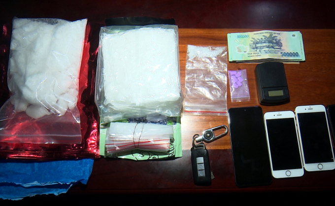 Số ma túy lực lượng Công an thu giữ trên phương tiện của các đối tượng.