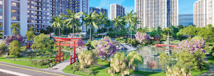 The Origami sở hữu bộ đôi vườn Nhật Bản phủ trùm không gian của 2 phân khu là The Origami Zen (10), The Origami Park (S6)