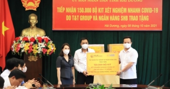 Tập đoàn T&T Group và Ngân hàng SHB hỗ trợ tỉnh Hải Dương 150.000 bộ kit xét nghiệm nhanh trị giá gần 7 tỷ đồng