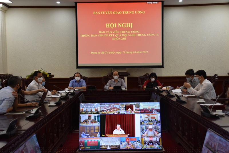 Đảng ủy Bộ Tư ph&aacute;p học tập, qu&aacute;n triệt Nghị quyết Hội nghị Trung ương 4 kh&oacute;a XIII