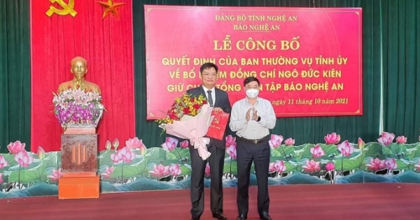 Ông Ngô Đức Kiên làm Tổng Biên tập báo Nghệ An