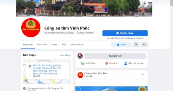 Fanpage chính thức của Công an tỉnh Vĩnh Phúc bị kẻ xấu tấn công