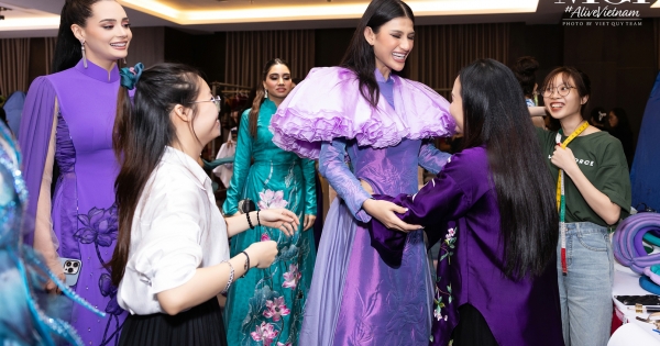 Thí sinh Miss Grand International 2023 tôn vinh tà áo dài và du lịch Việt Nam