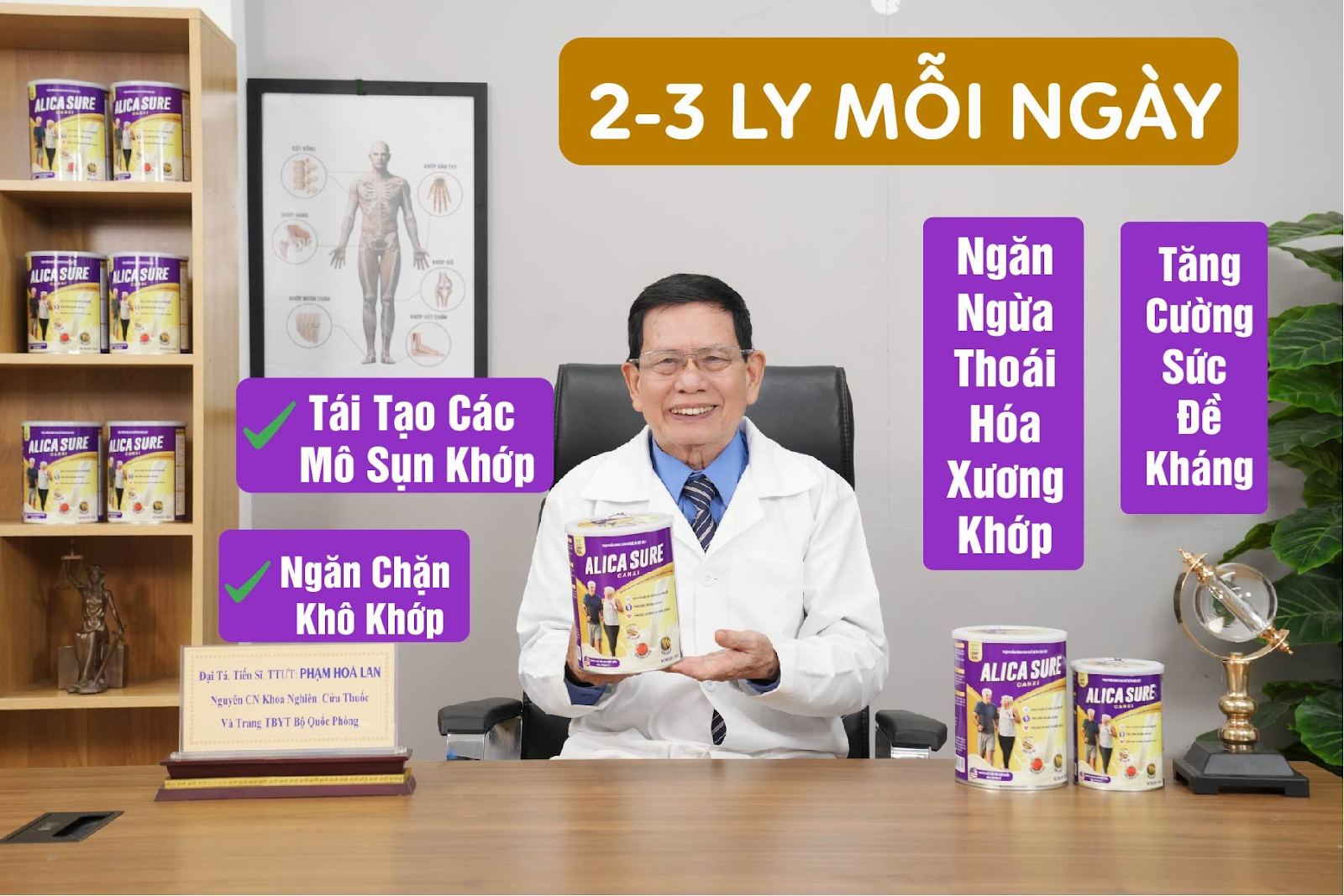 Uống Alice Sure Canxi mỗi ngày có thể hỗ trợ ngăn ngừa thoái hóa xương khớp