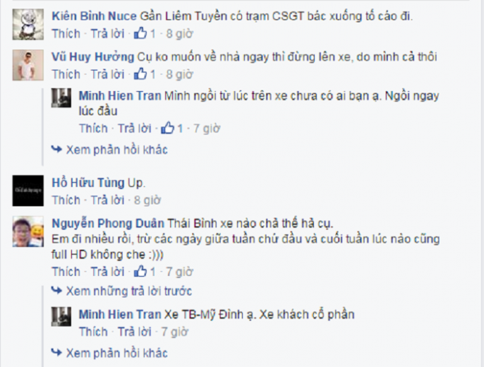C&aacute;c th&agrave;nh vi&ecirc;n tham gia b&igrave;nh luận về chất lượng dịch vụ xe kh&aacute;ch.&nbsp;Nguồn: www.otofun.net