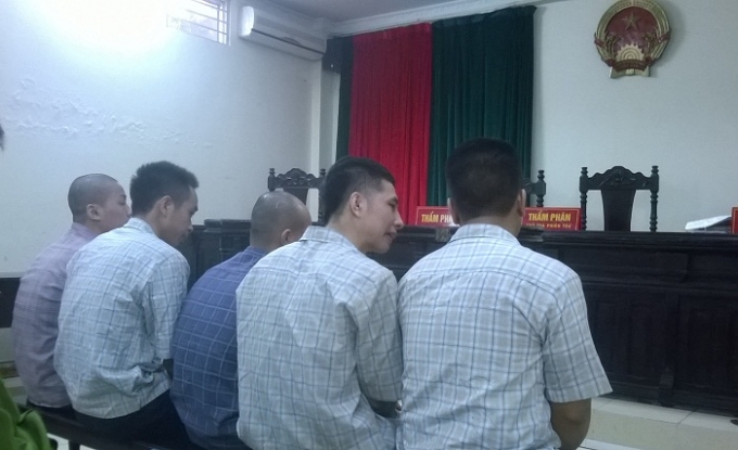 C&aacute;c bị c&aacute;o tại phi&ecirc;n t&ograve;a ph&uacute;c thẩm (Ảnh: Nguyễn Xinh)