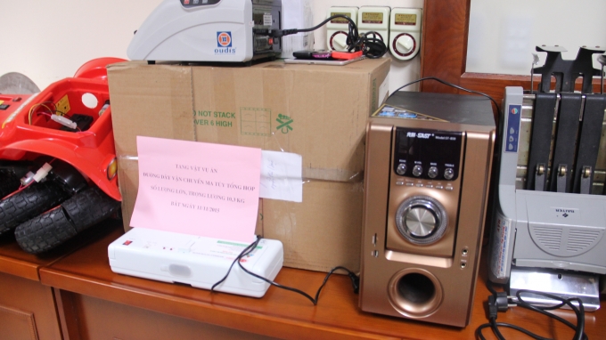 Tang vật trong vụ &aacute;n tại cơ quan điều tra.