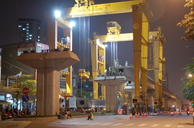 Tuyến đường sắt tr&ecirc;n cao C&aacute;t Linh-H&agrave; Đ&ocirc;ng đang gấp r&uacute;t ho&agrave;n thiện