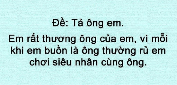 Tả &ocirc;ng em.