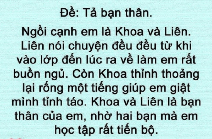 Tả bạn th&acirc;n.