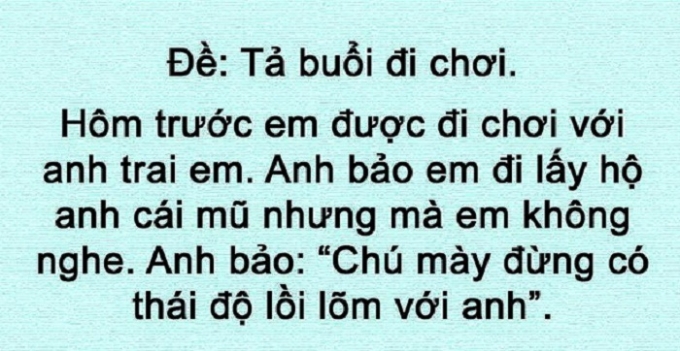 Tả buổi đi chơi.