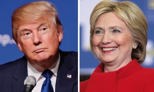 Ứng vi&ecirc;n Tổng thống đảng Cộng h&ograve;a Donald Trump v&agrave; ứng vi&ecirc;n Tổng thống đảng D&acirc;n chủ Hillary Clinton.