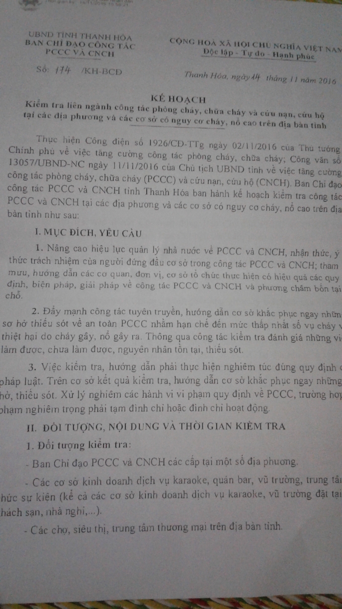 Văn bản chỉ đạo của UBND tỉnh Thanh H&oacute;a. Ảnh: Nguyệt Chi.