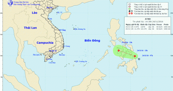 Dự báo thời tiết ngày 25/11: Áp thấp nhiệt đới gần biển Đông