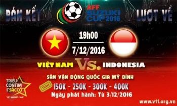 Vé bán kết lượt về AFF Suzuki Cup 2016: Mệnh giá cao nhất là 400.000 đồng