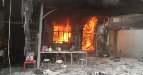 Nam Định: Vợ chồng chết bất thường trong ngôi nhà đang bốc cháy dữ dội