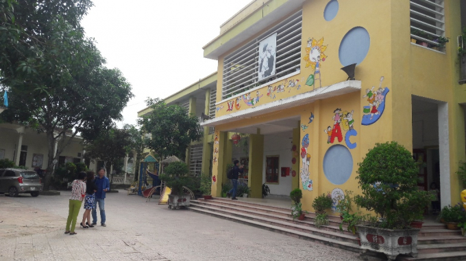 Trường mầm non Nghi Đức nơi xảy ra sự việc.