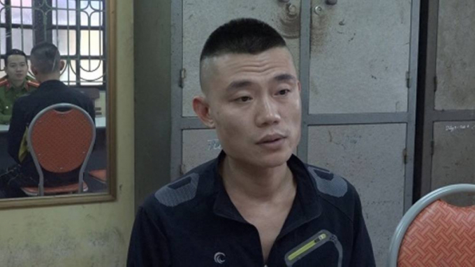 Đối tượng Nguyễn Quang Tiệp tại cơ quan C&ocirc;ng an.