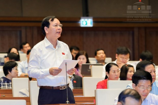 ĐBQH ph&aacute;t biểu trong một phi&ecirc;n thảo luận.