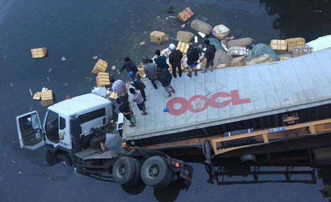 Hiện trường vụ tai nạn.