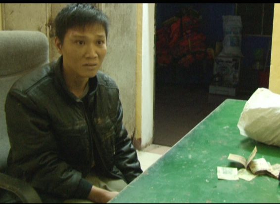 Đối tượng Nguyễn Ngọc Tuấn tại cơ quan c&ocirc;ng an.