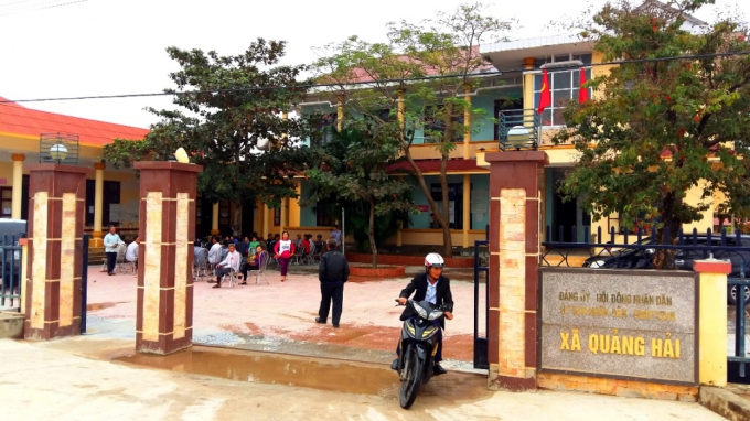 Trụ sở x&atilde; Quảng Hải &ndash; nơi &ocirc;ng Sơn đang giữ chức vụ Ph&oacute; B&iacute; thư thường trực.